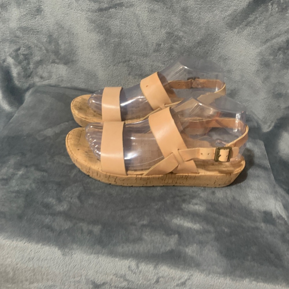 Korks Kork-Ease Pink Leather Cork Platform Wedge Sandals Q32206 CBTB16 Mens 6.5M